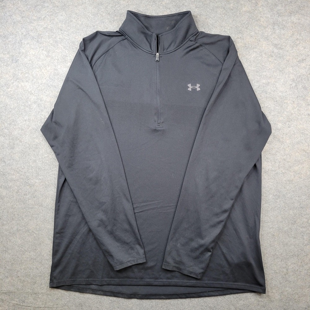 Under Armour Pullover Mens 2XLT Black Loose 1/4 Zip Long Sleeve Athletic Top Gym